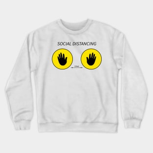 Social distance handprints in yellow circle. Crewneck Sweatshirt